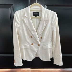 Cream Linen Blend Blazer
